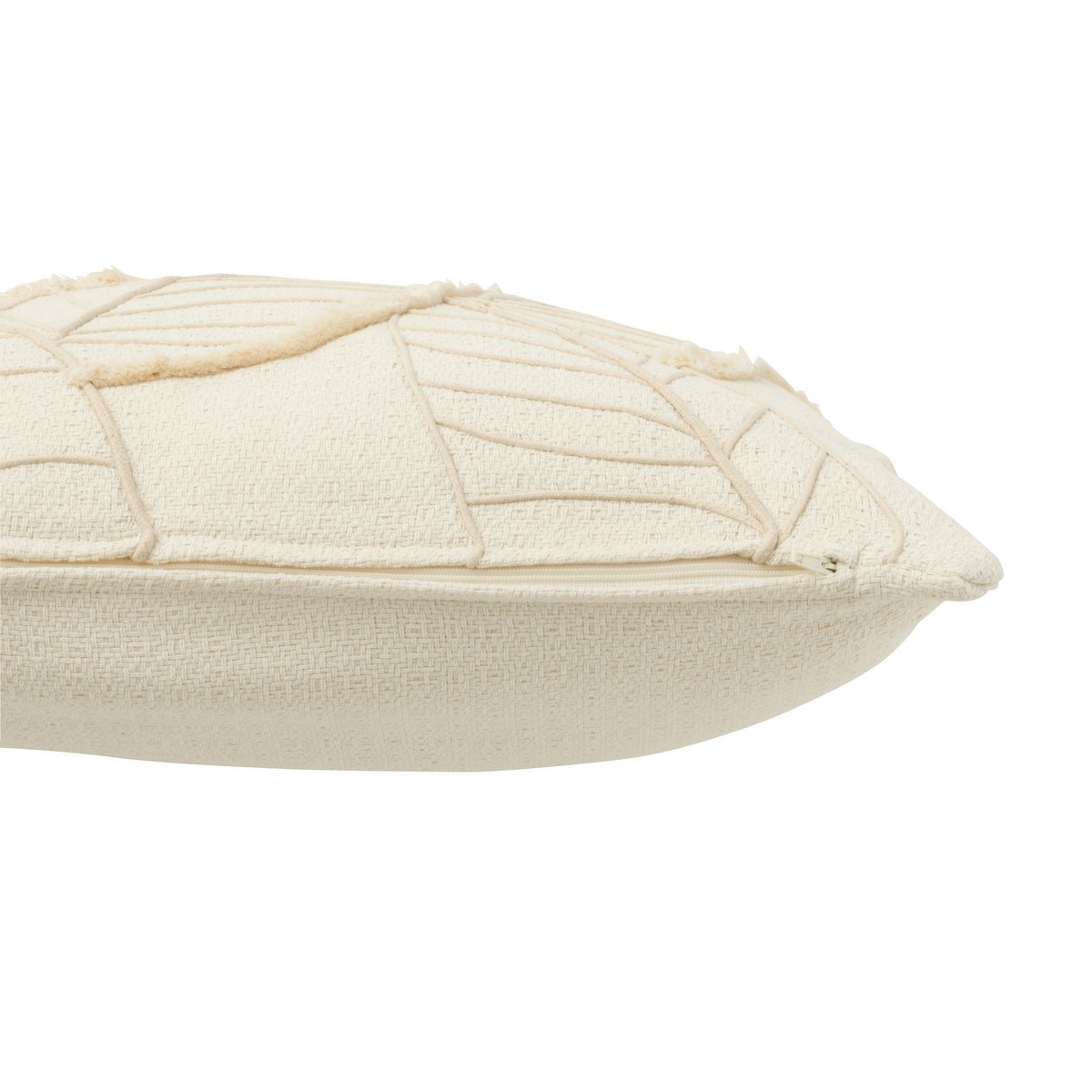 Coussin J-Line Feuille - textile - blanc