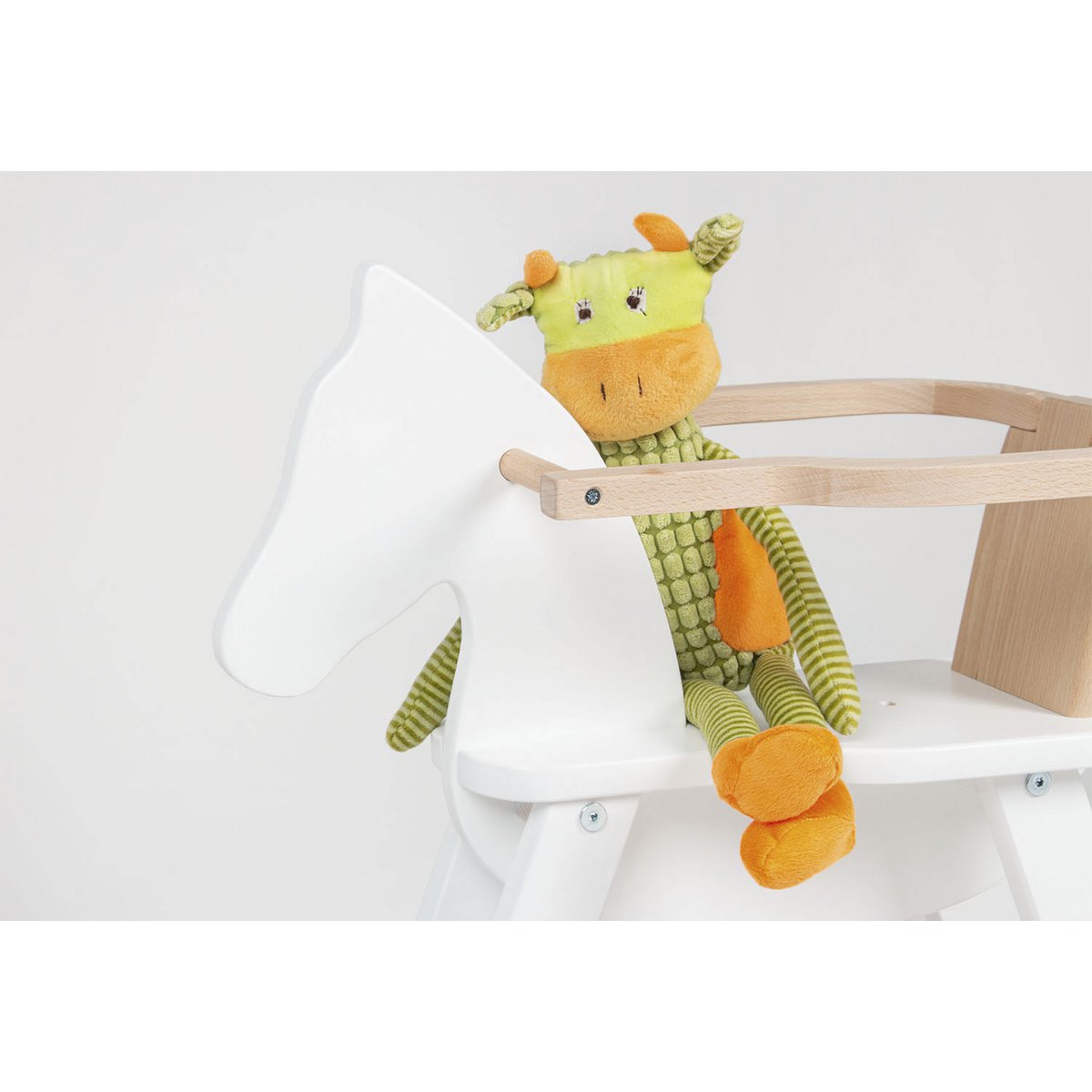 Cheval à bascule 'Pinolino' avec anneau, blanc/naturel