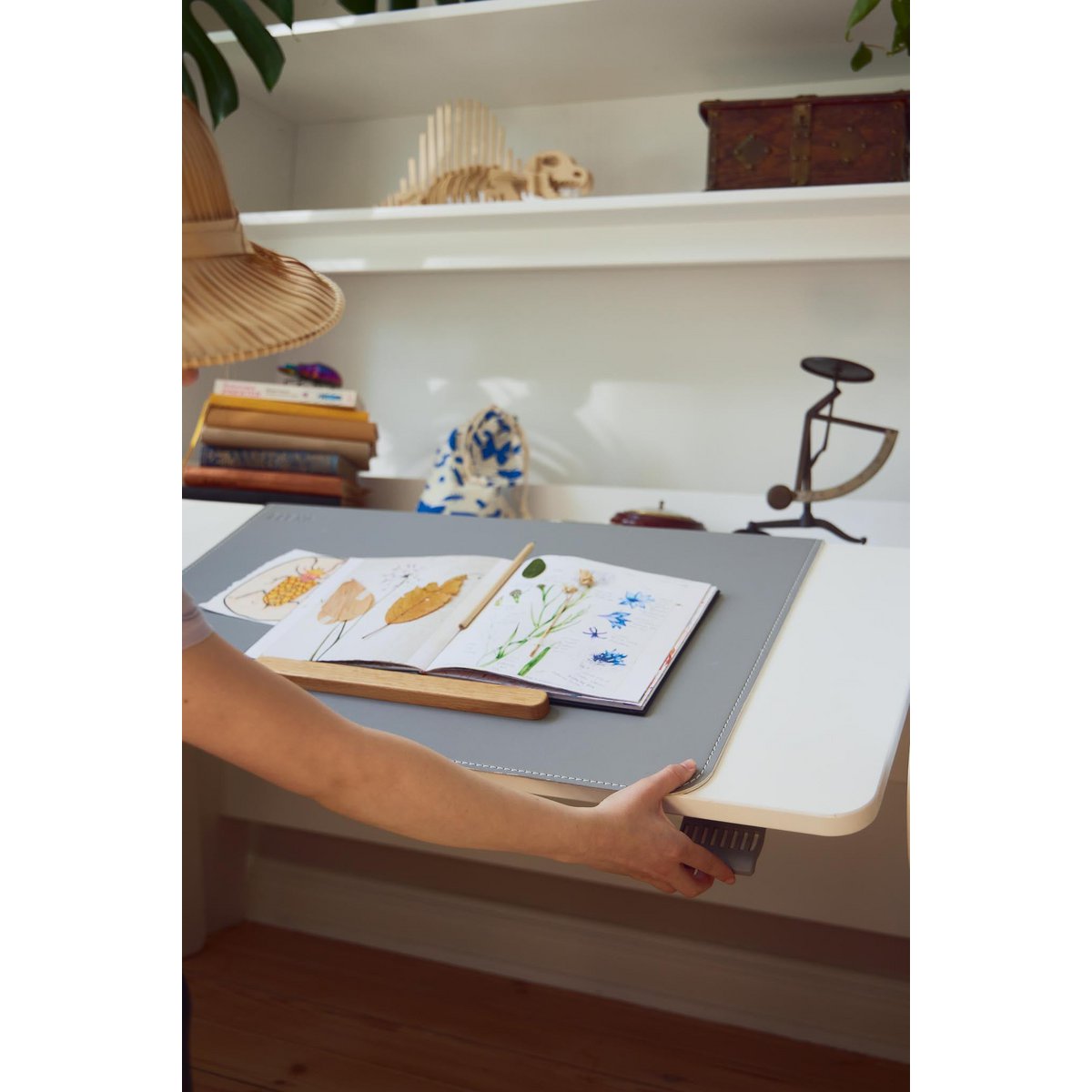 Bureau boisé, blanc