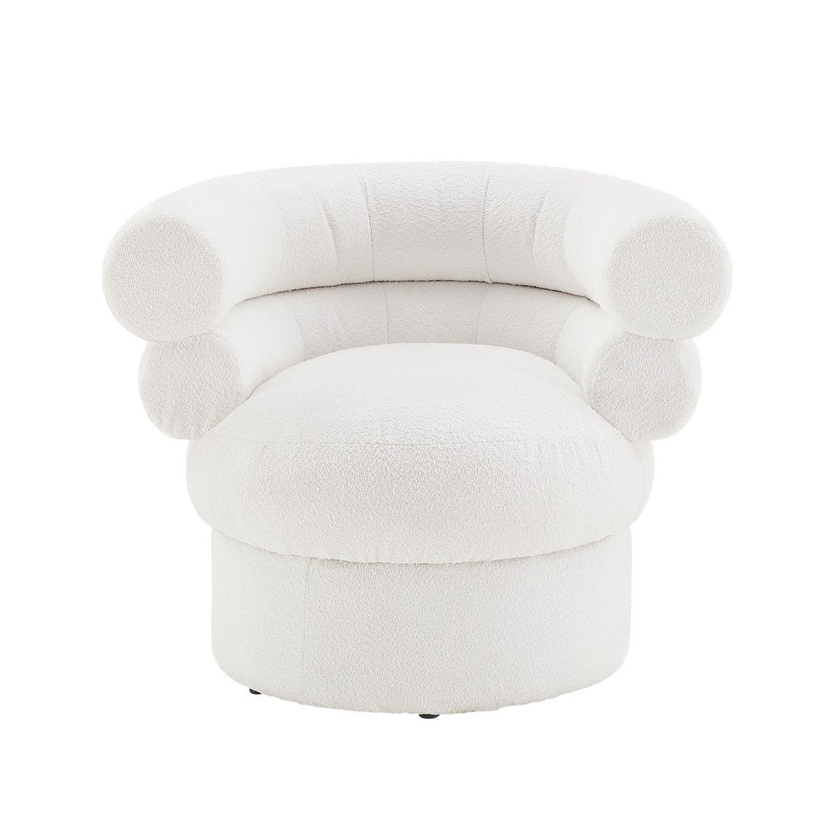Fauteuil tissu bouclé blanc
