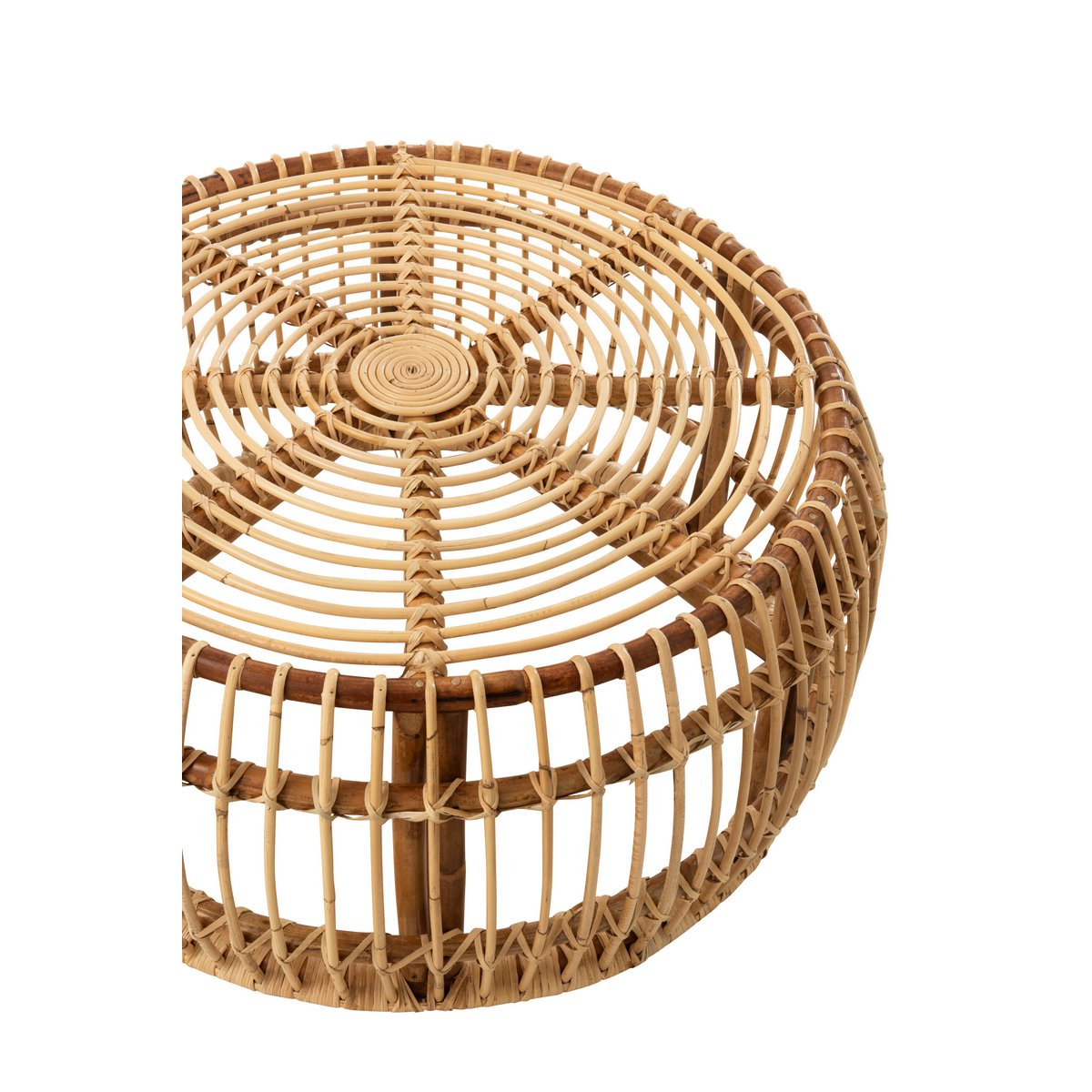 Table J-Line Ana Rond - rotin - naturel