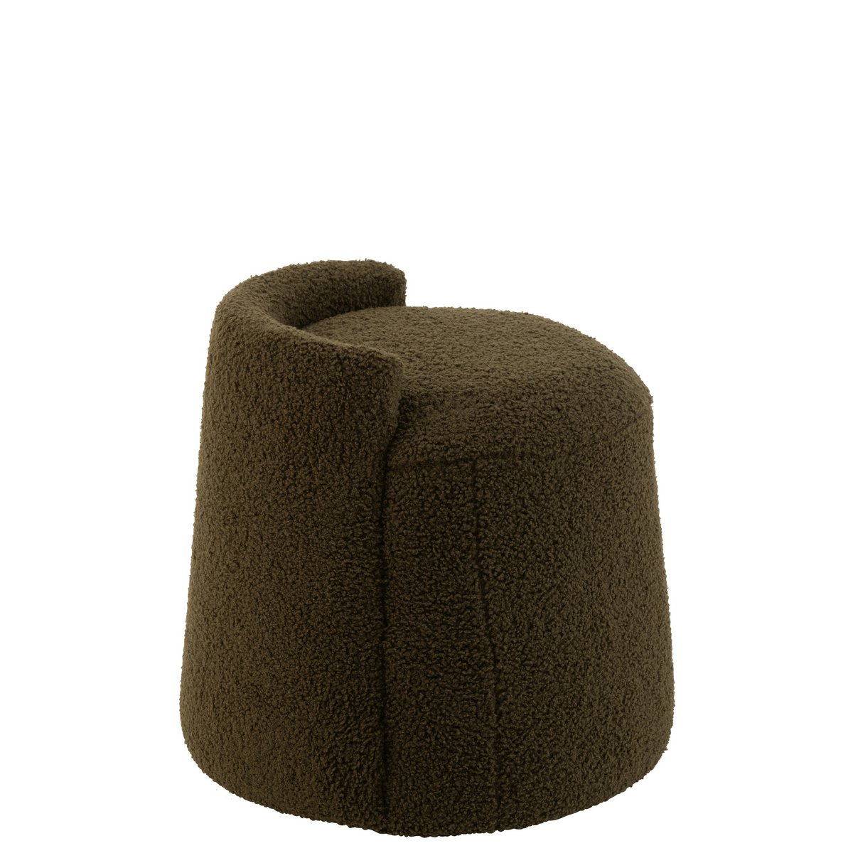 J-line poef Teddy Round + RugleUing Bouclé Green