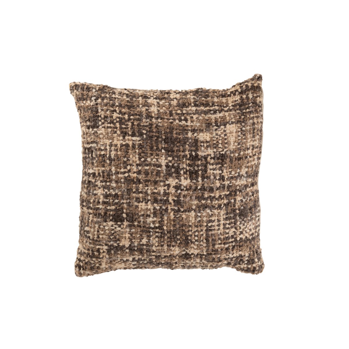 J-Line Coussin Tweed Acrylique/Coton Marron/Beige