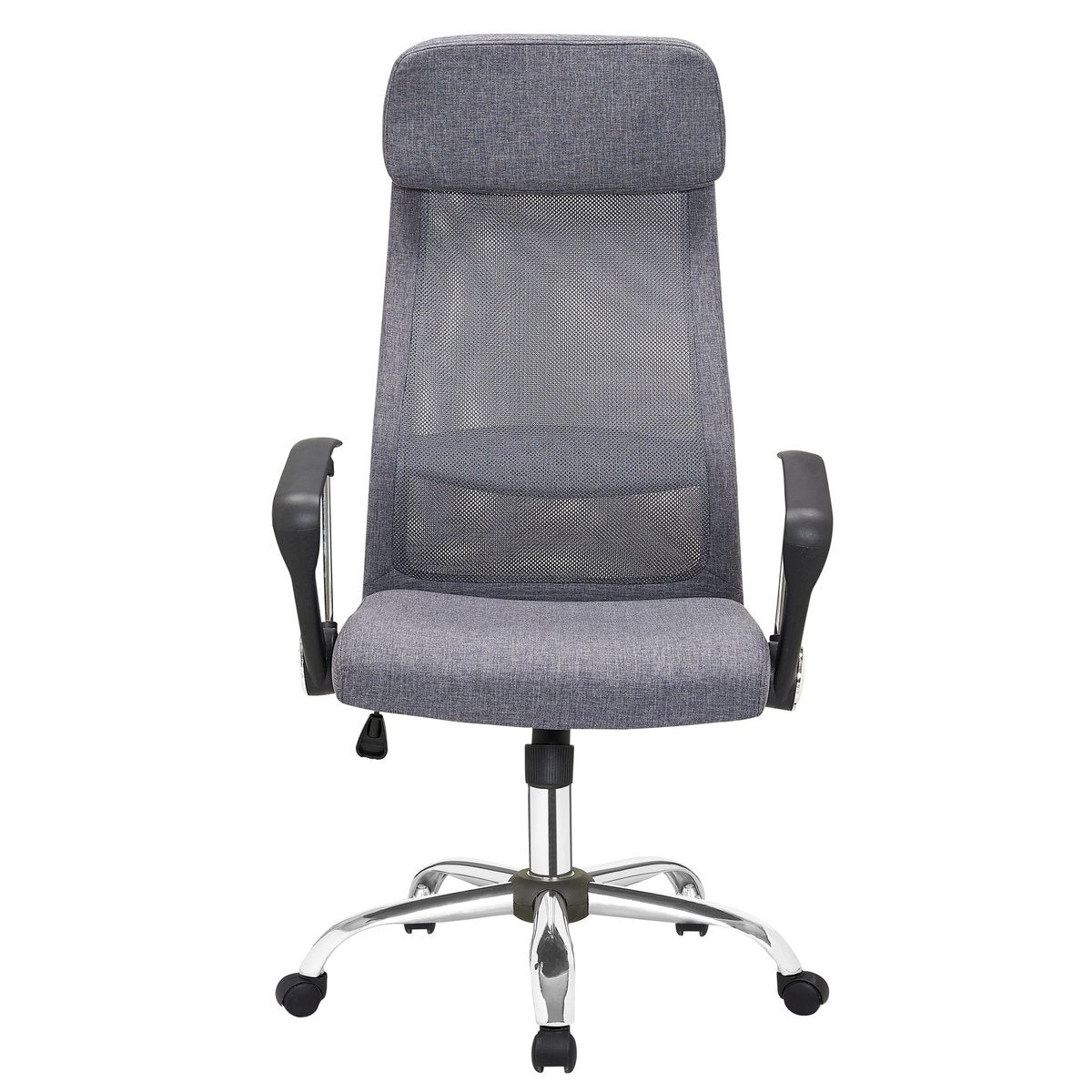 Chaise de bureau grise avec revêtement en résille et tissu