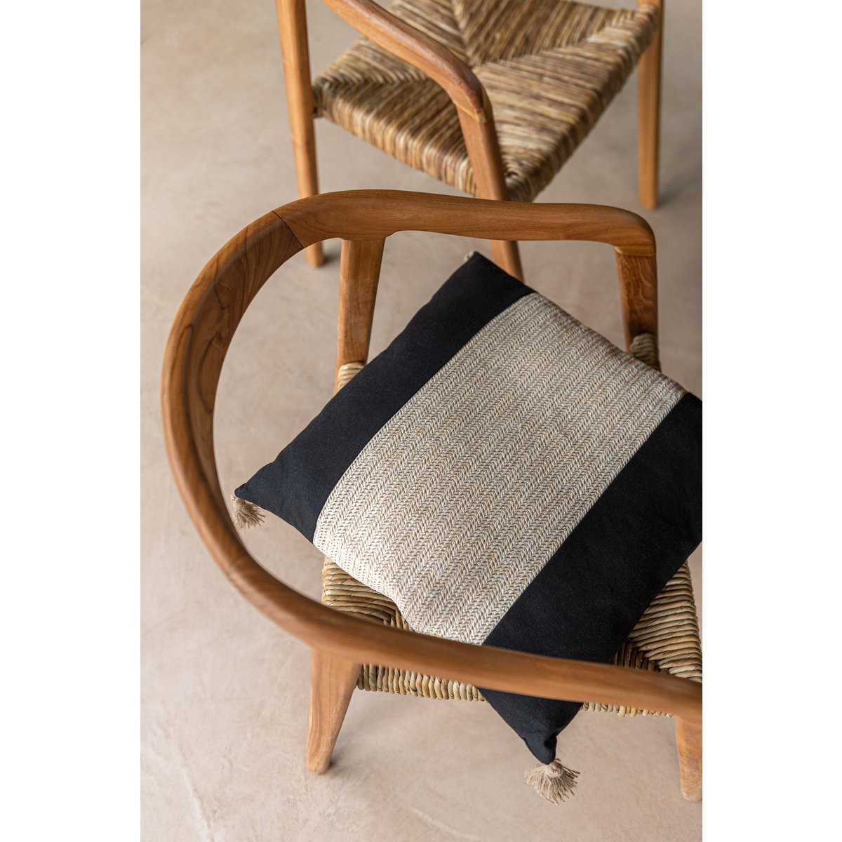 Coussin J-Line Tissé Carré - polyester - noir