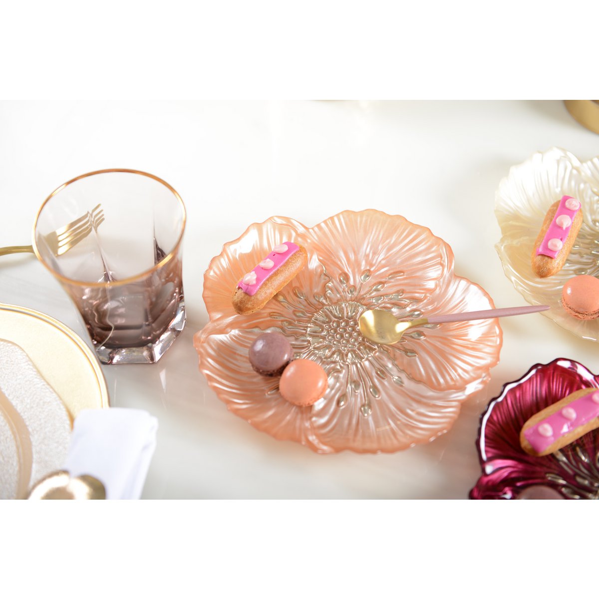 ASSIETTE A DESSERT FLEUR SAUMON