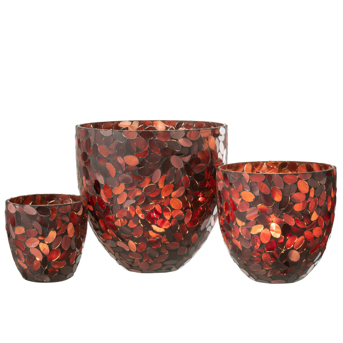 Lanterne J-Line Mosaic - verre - bordeaux - grande