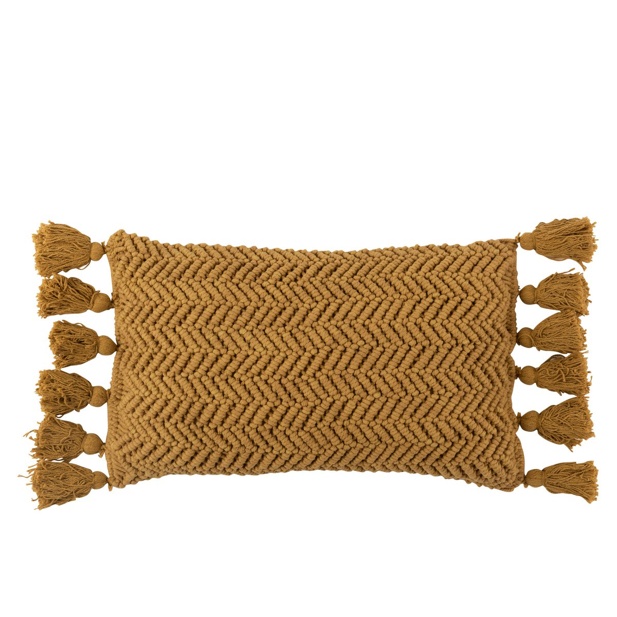J-Line coussin Brush Rectangle - coton - ocre