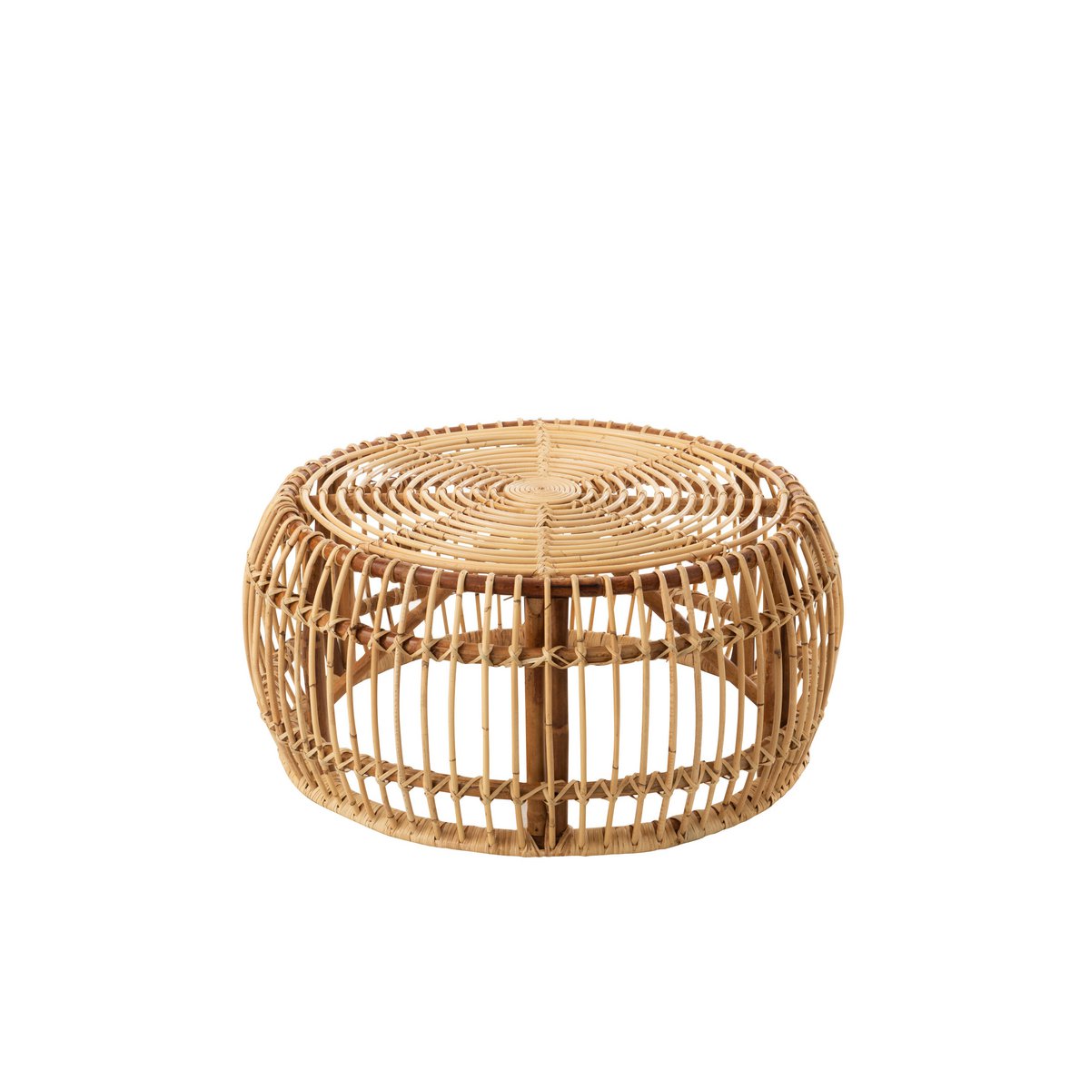 Table J-Line Ana Rond - rotin - naturel