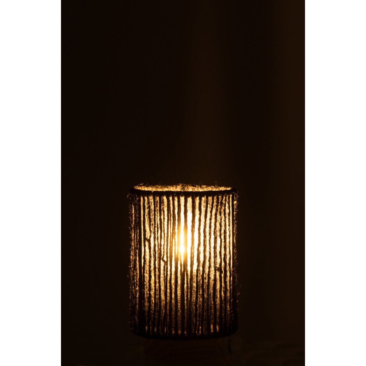 J-Line Lampe LED Cylindre Métal/Coton Noir Petit