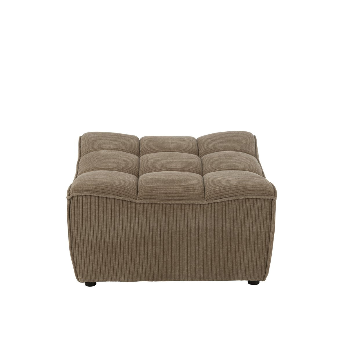 Pouf J-Line Grille Bois de Peuplier/Mousse Taupe Foncé
