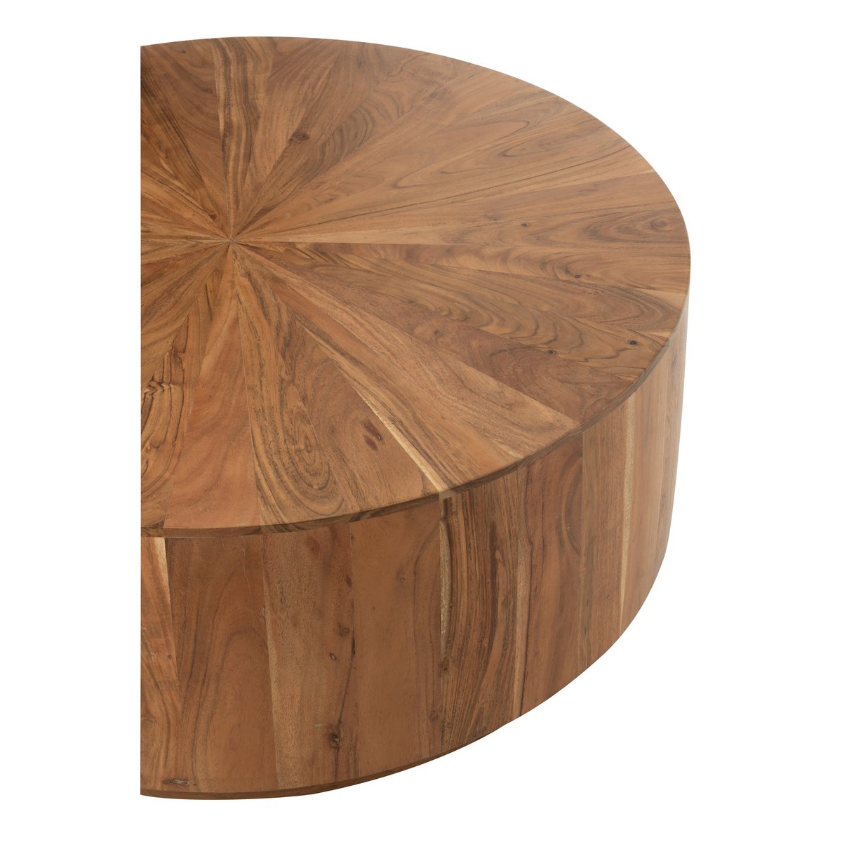 Table basse J-Line ronde en bois d'acacia/MDF naturel