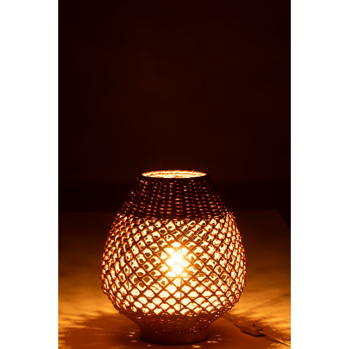 J-Line Lampe Metal Twisted Foncé Naturel Petit