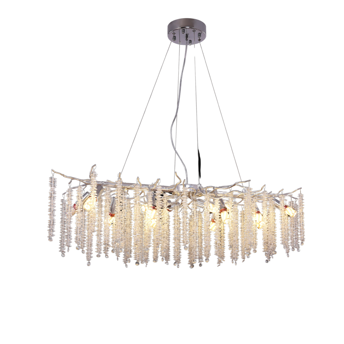 Lampe suspendue grosse argent 100x40cm