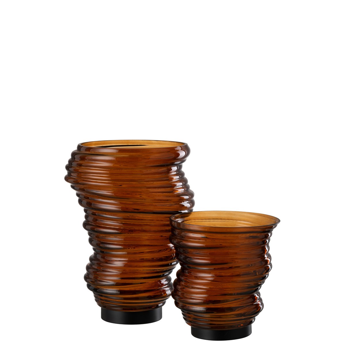 J-Line Vase Tornado Verre Marron Grand