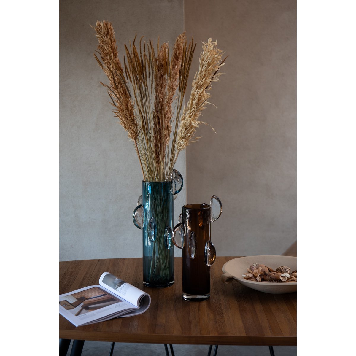 J-Line Vase Steggy Verre Marron Petit