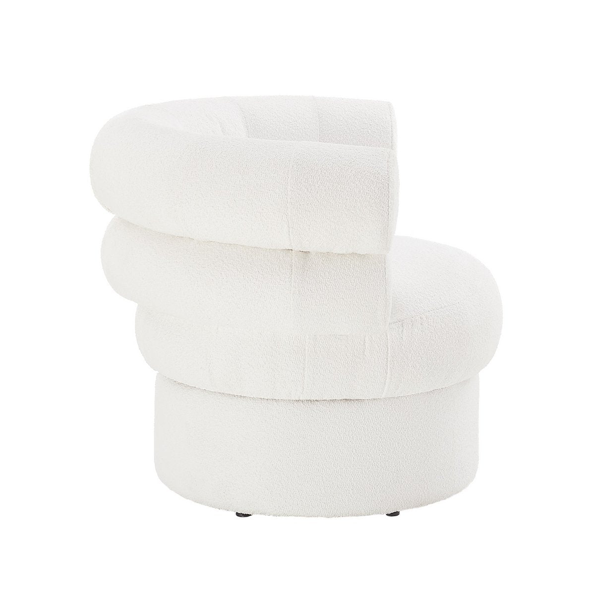 Fauteuil tissu bouclé blanc