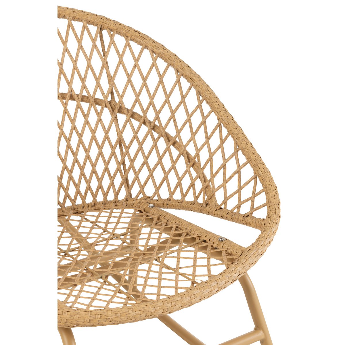 J-Line rocking chair + coussin Zayo - métal/osier - beige