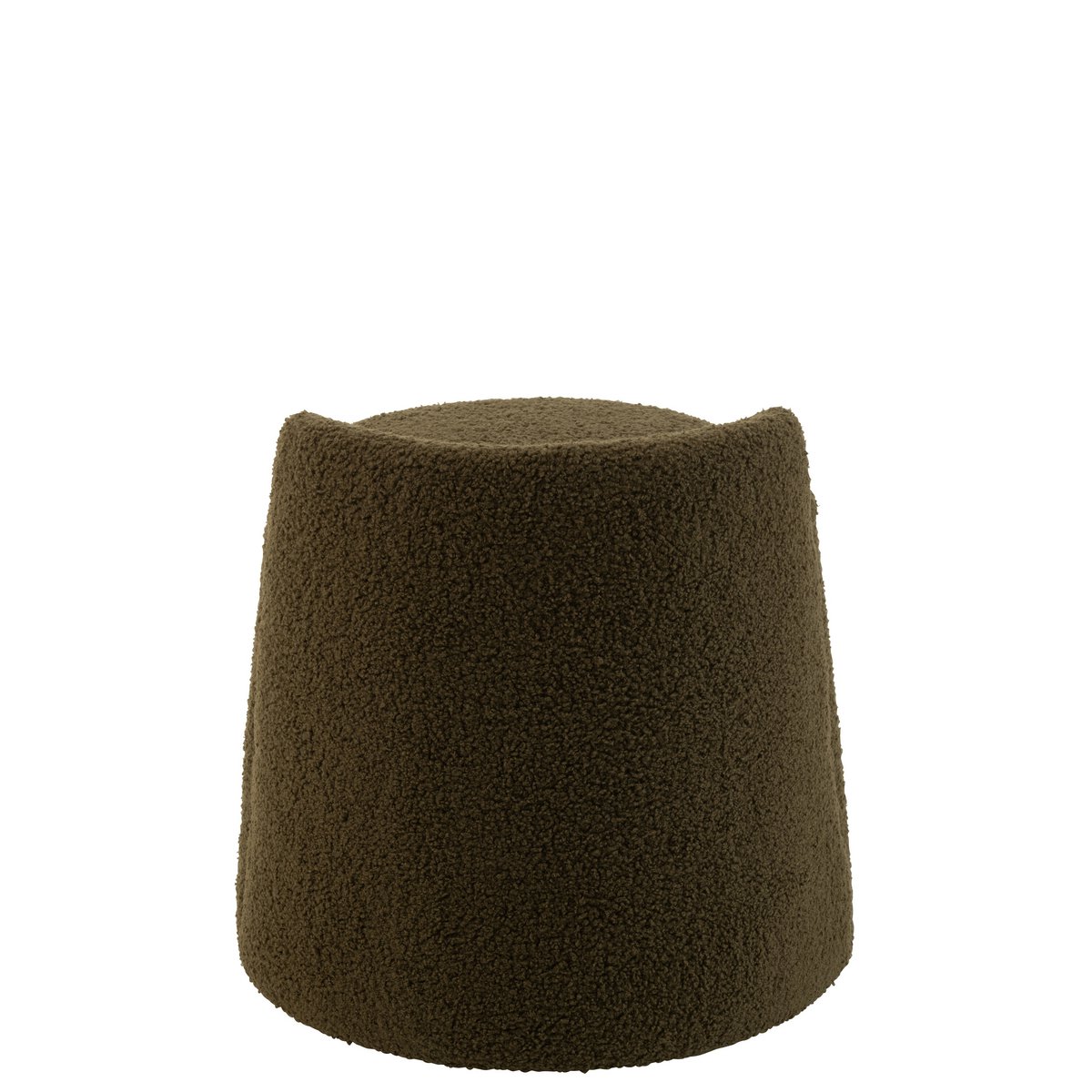 J-line poef Teddy Round + RugleUing Bouclé Green