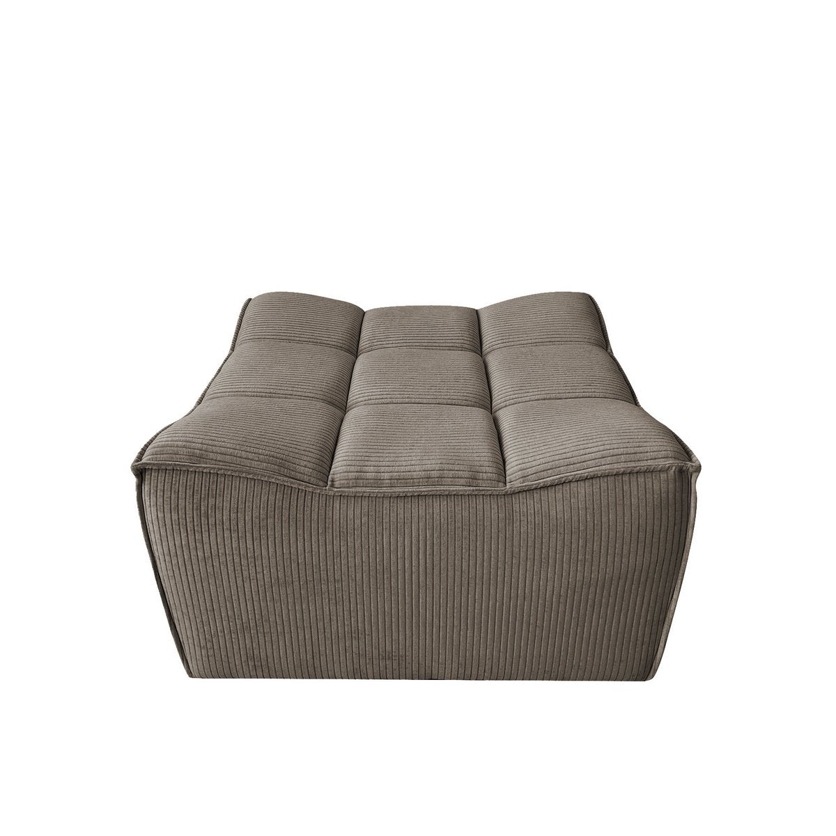 Pouf J-Line Grille Bois de Peuplier/Mousse Taupe Foncé