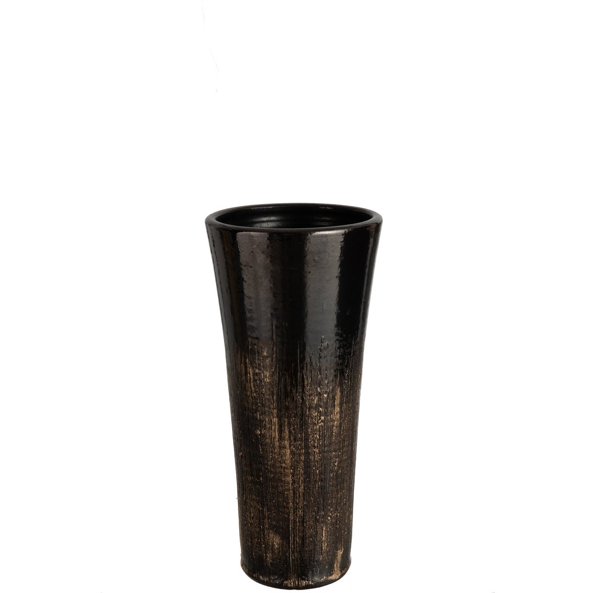 J-Line Vase Speckle Céramique Noir/Or Moyen