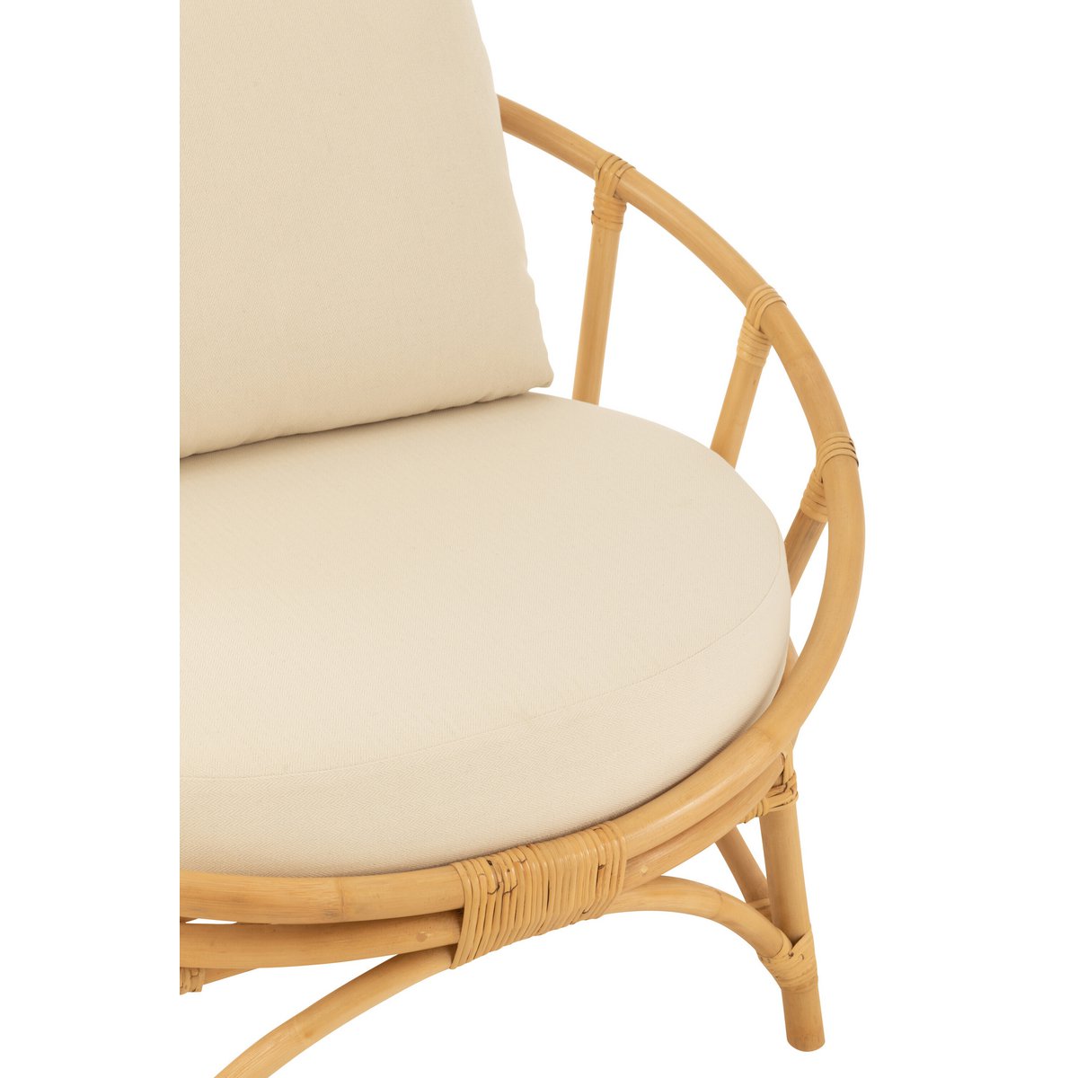 Chaise J-Line + coussin - jute/textile - naturel/blanc