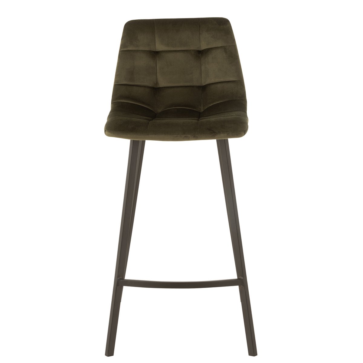 J-Line Chaise de Bar Olivier Textile/Métal Vert Foncé