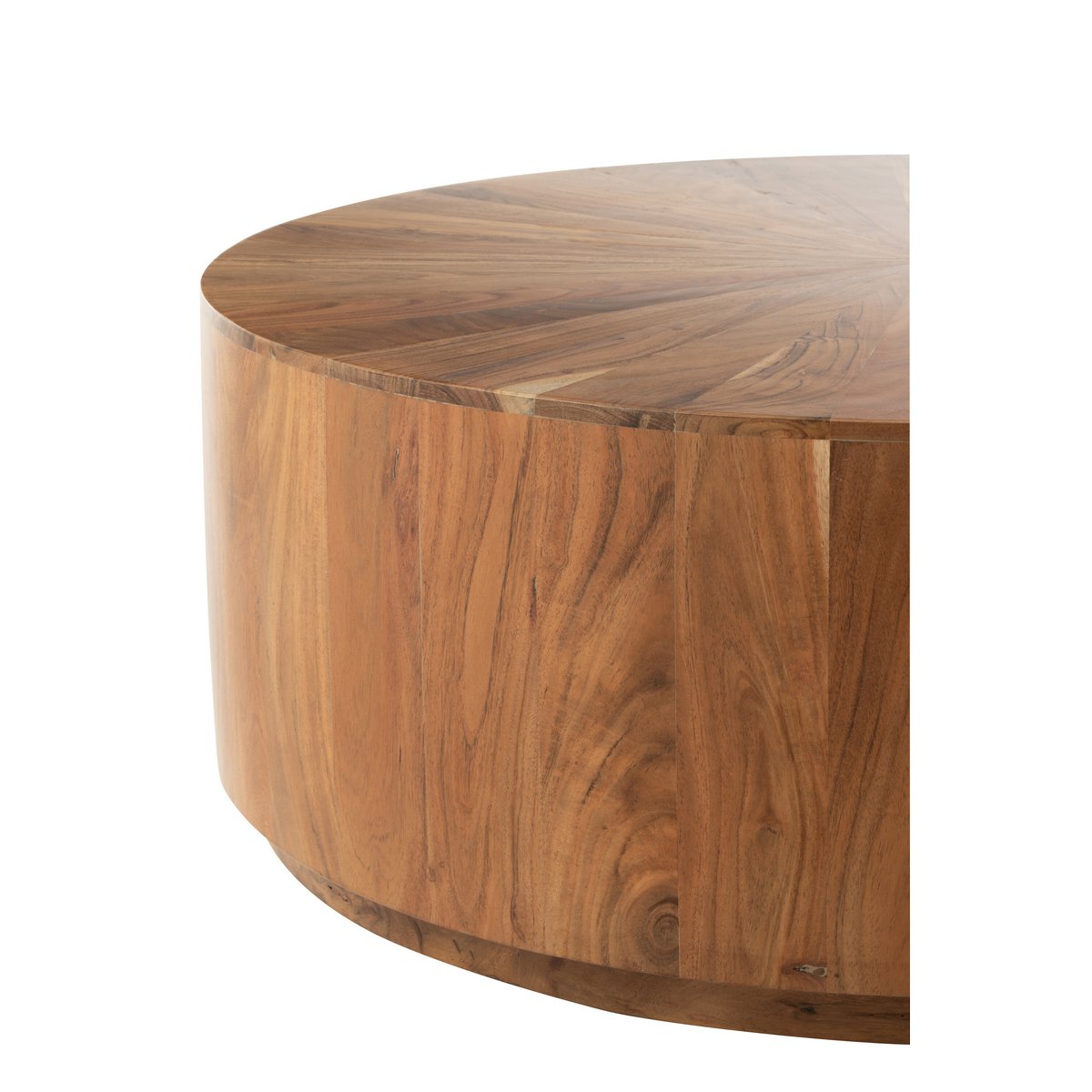 Table basse J-Line ronde en bois d'acacia/MDF naturel