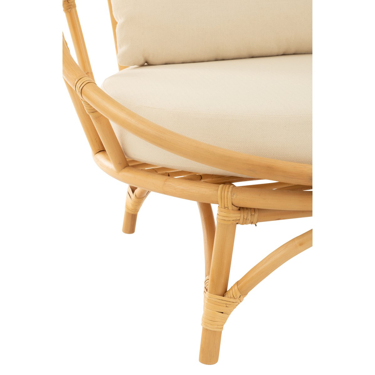 Chaise J-Line + coussin - jute/textile - naturel/blanc