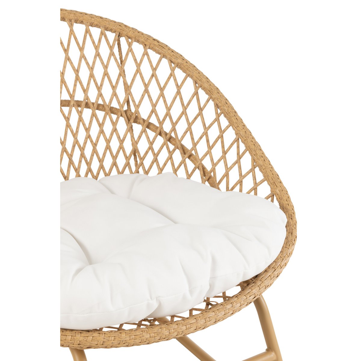 J-Line rocking chair + coussin Zayo - métal/osier - beige