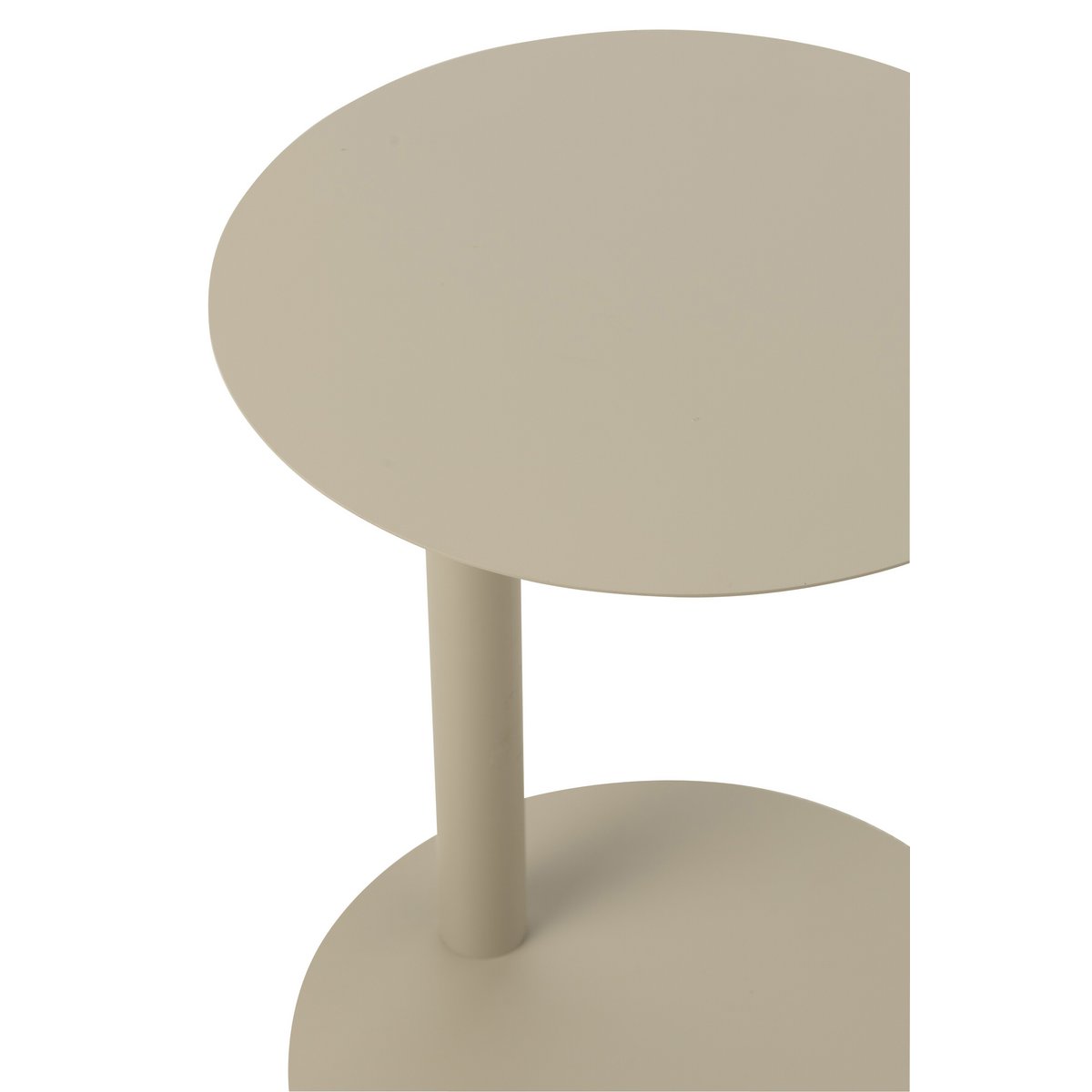 Table d'Appoint J-Line Ronde Métal Beige