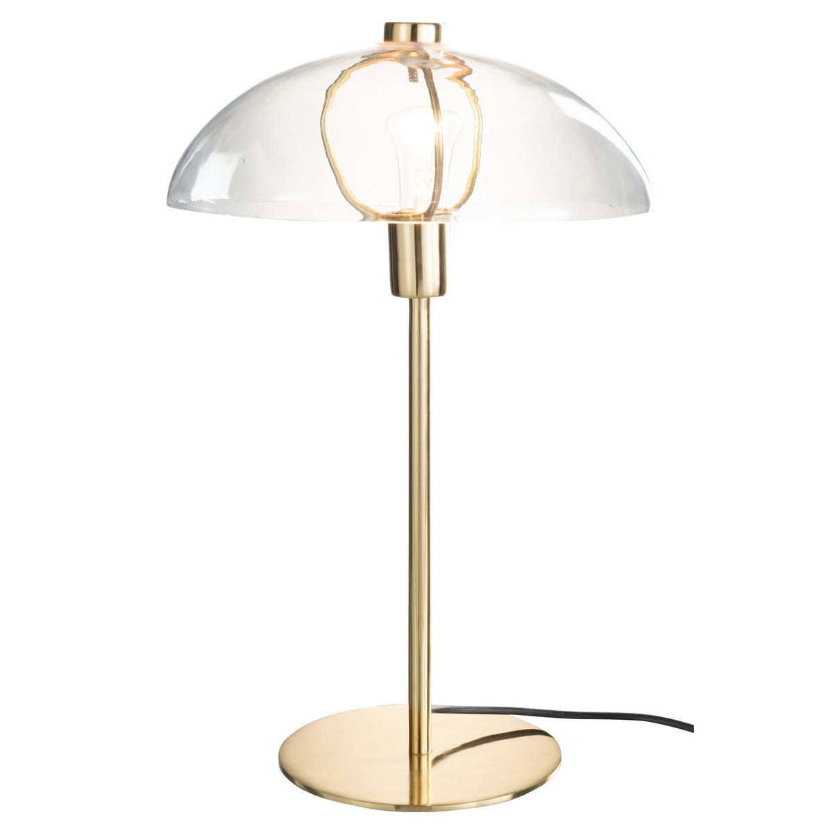 J-Line Lampe de Table Jeff Métal/Verre Transparent/Or