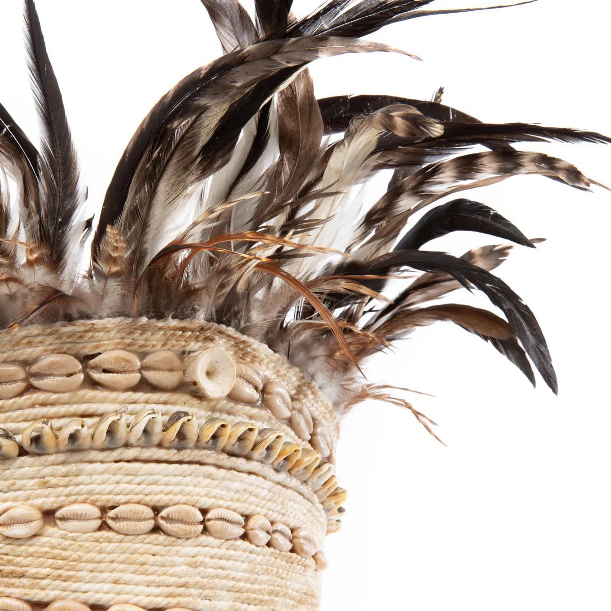 Chapeau Plume de Guinée sur Pied - Noir Naturel
