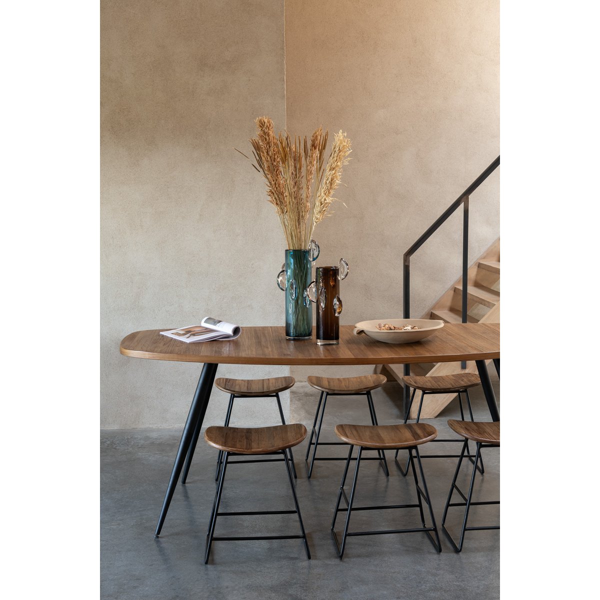 J-Line Vase Steggy Verre Marron Petit