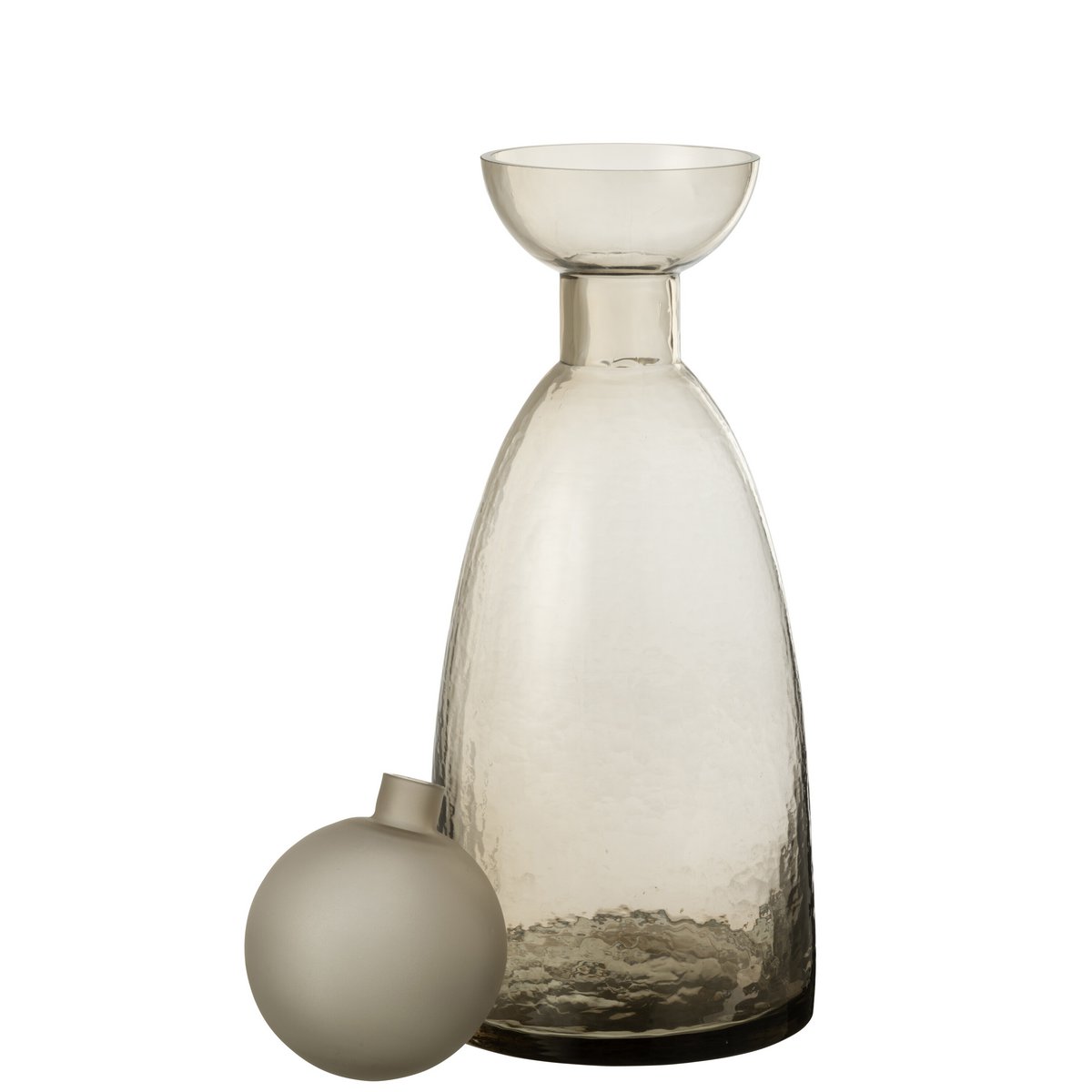 J-Line Vase Bouteille + Bouchon Yara Verre Greige Large