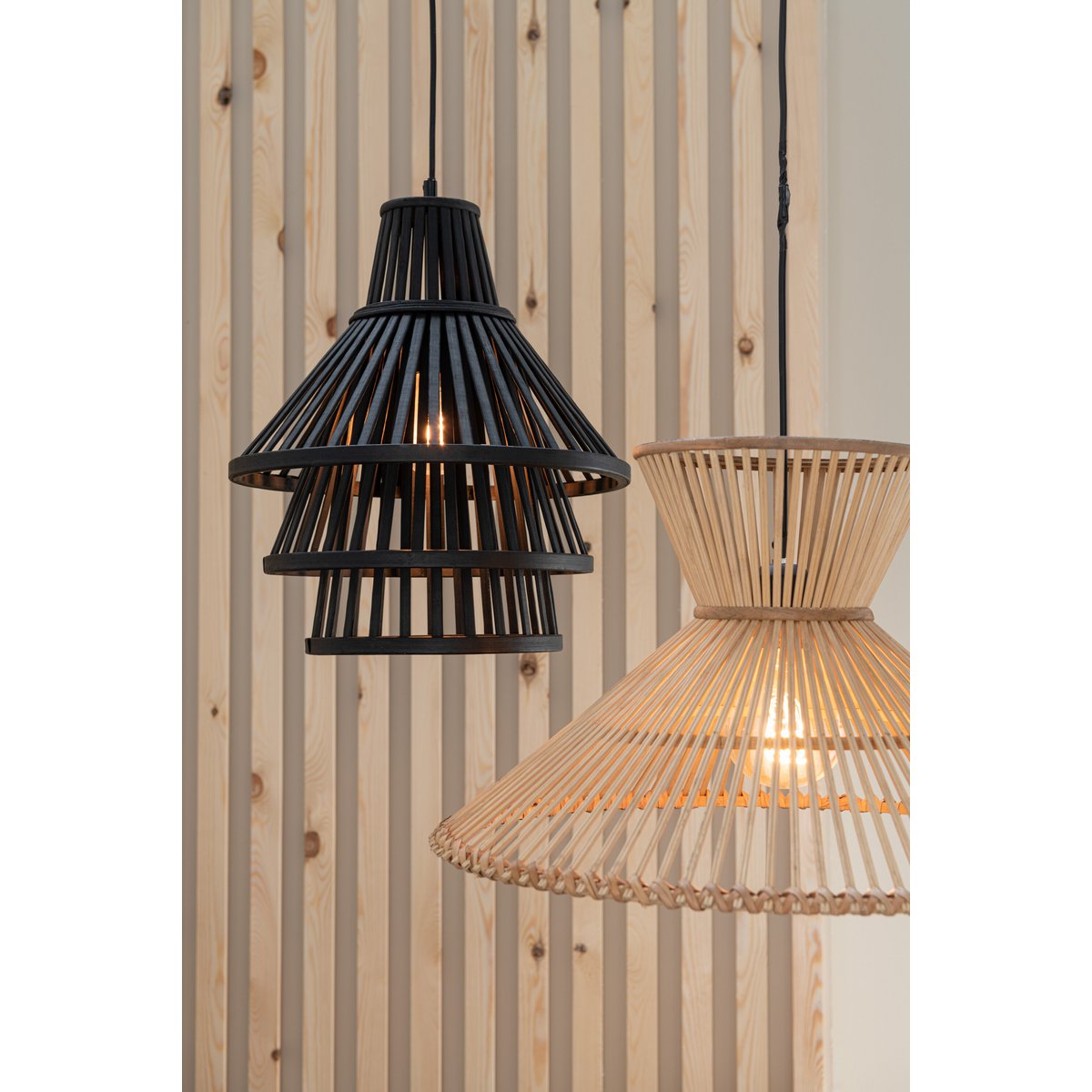 Lampe J-Line Layers - bambou - naturel - petite
