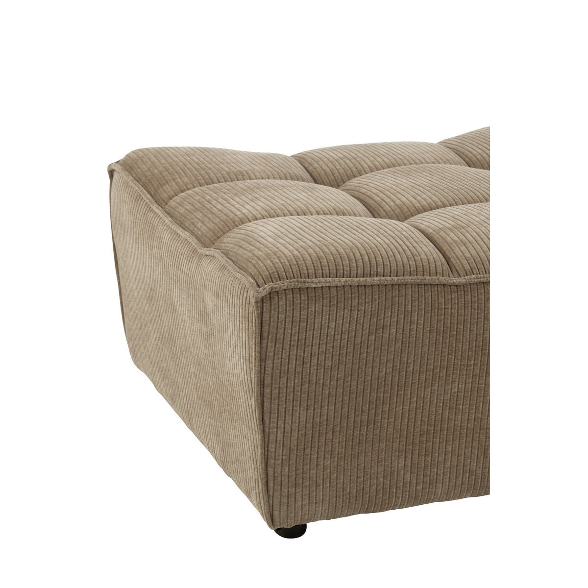 Pouf J-Line Grille Bois de Peuplier/Mousse Taupe Foncé
