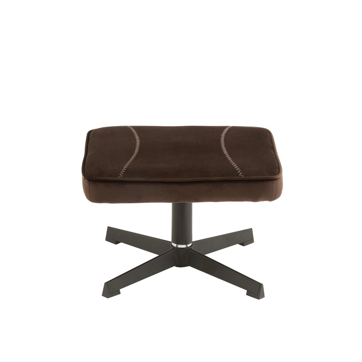 Canapé J-Line Relax -+ repose-pieds - métal/textile - marron foncé
