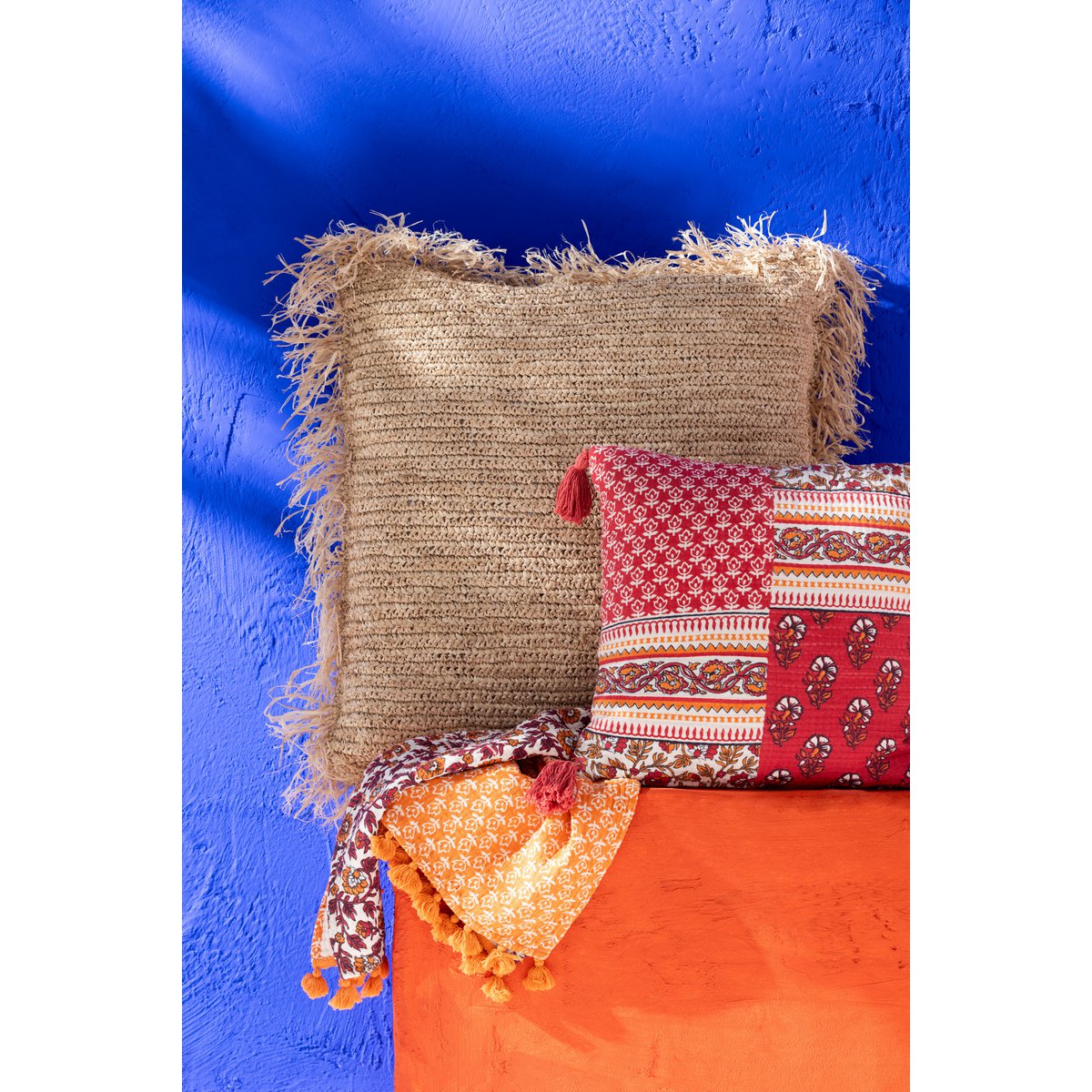 Coussin J-Line Square - jute - naturel - grand