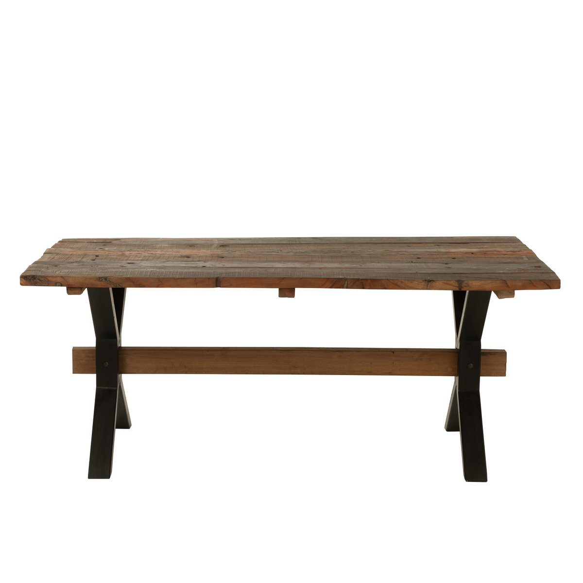 J-Line Table à Manger Bois Vieilli Marron