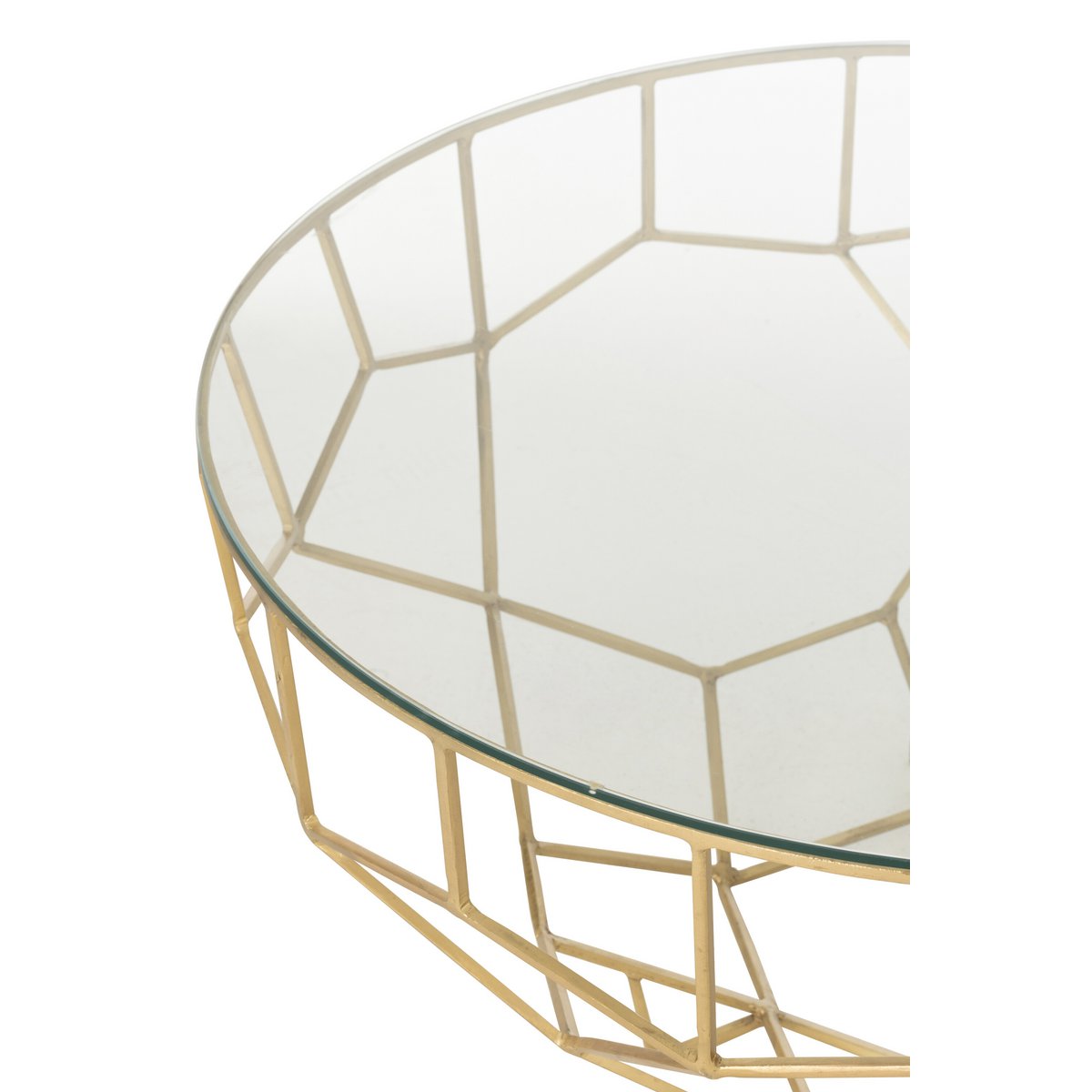J-Line Table Moza Métal/Verre Doré