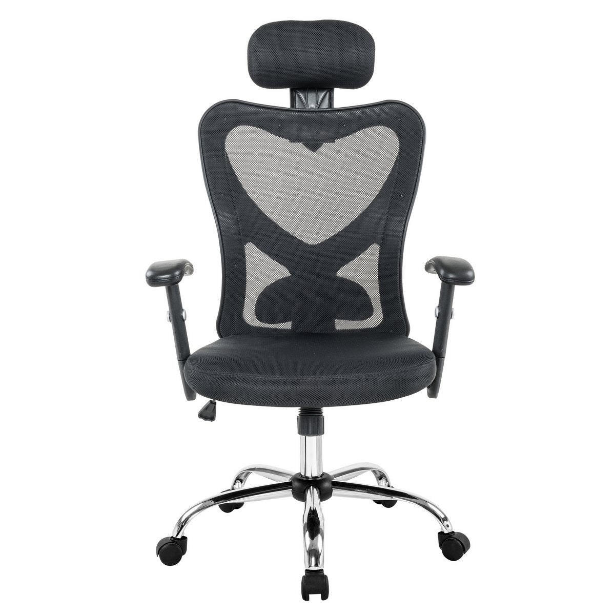 Chaise de bureau noire avec appuie-tête en résille