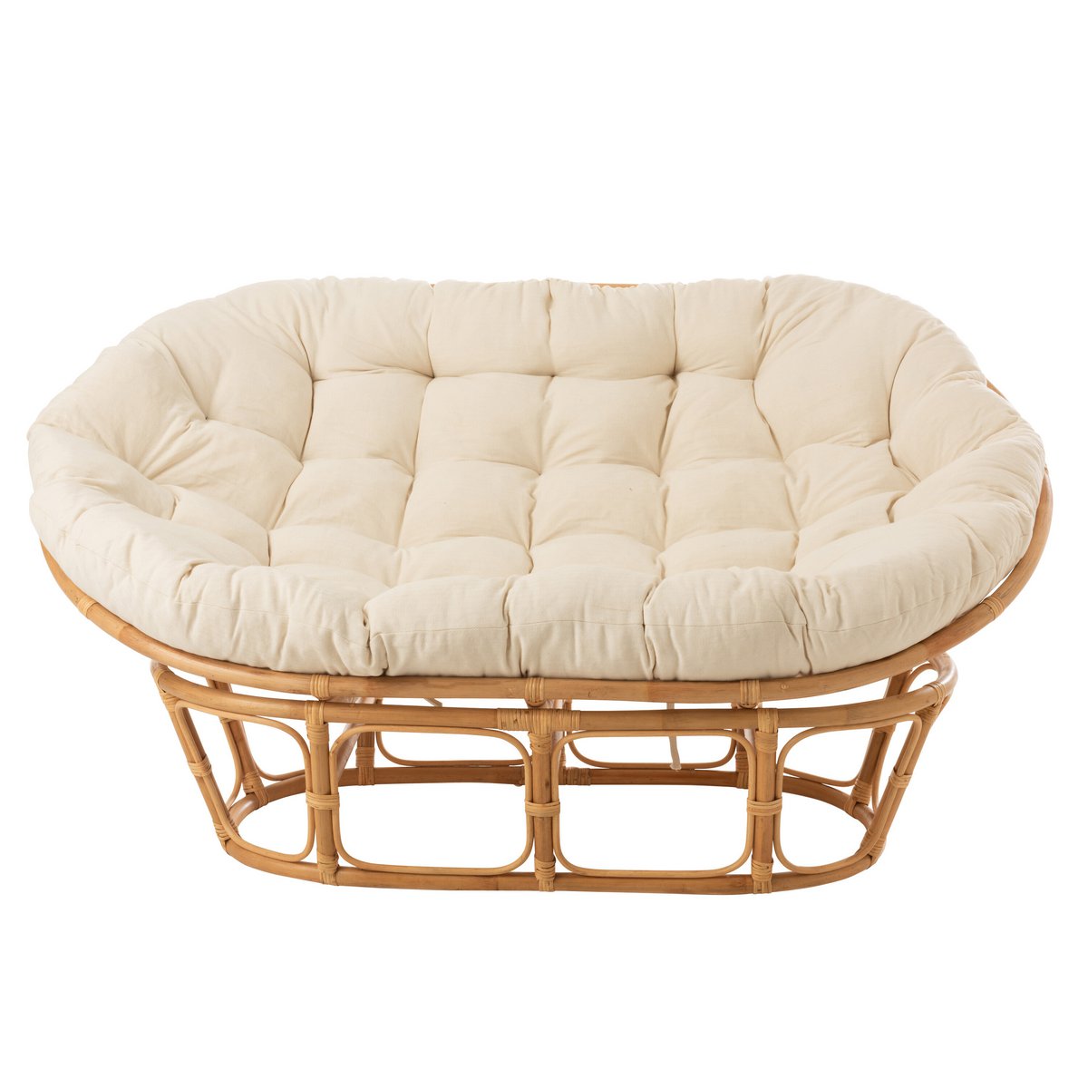 Canapé en rotin J-Line - avec coussin - jute/textile - naturel