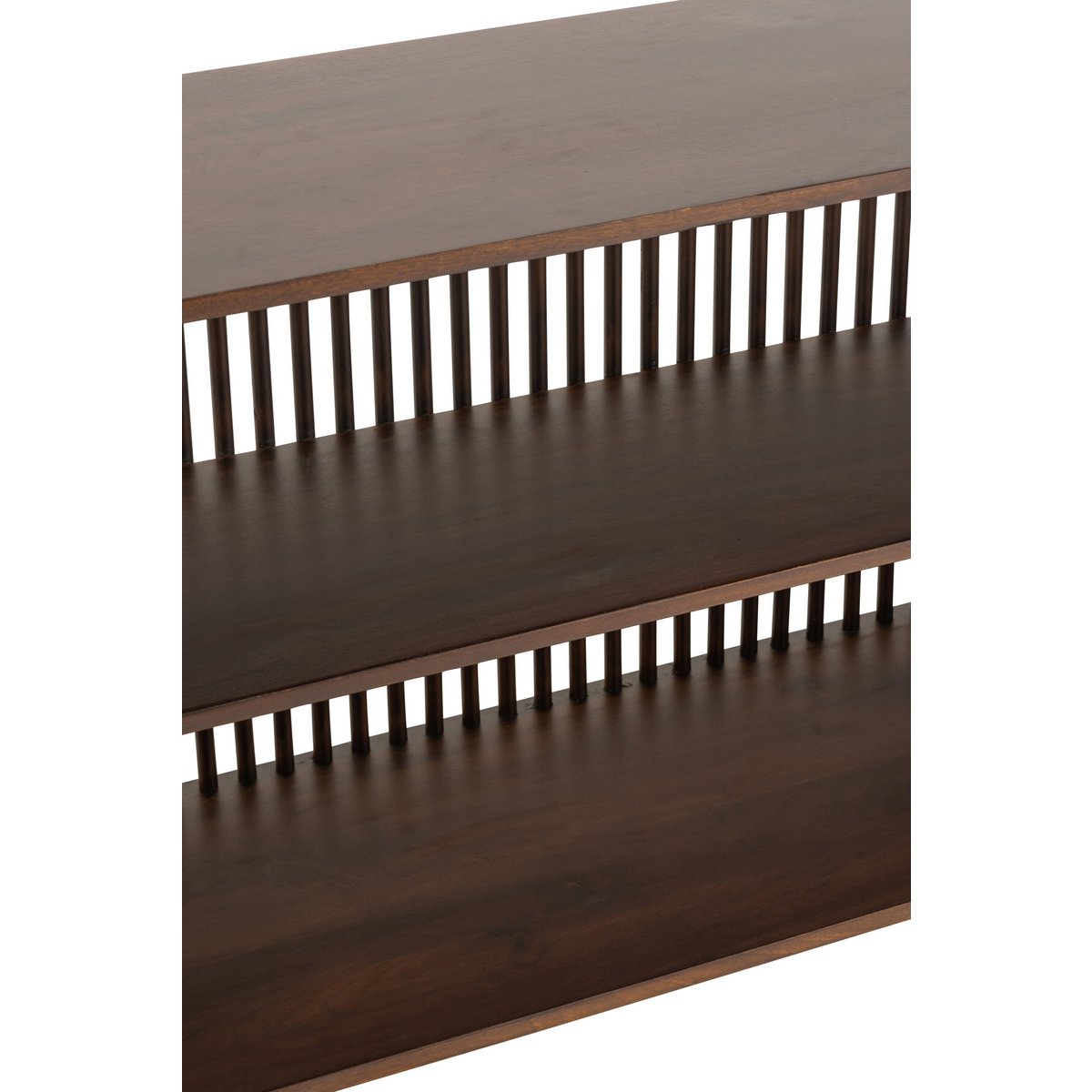 Console J-Line 2 planches Conie en manguier marron foncé