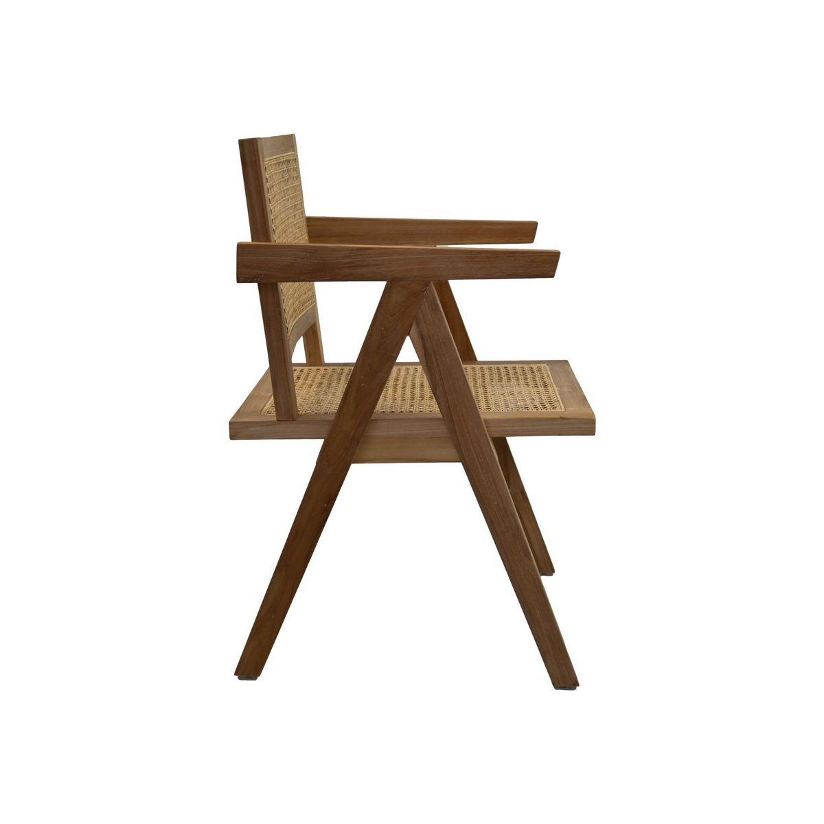 Chaise de salle à manger - 56x52x83 - Naturel - Teck/Rotan