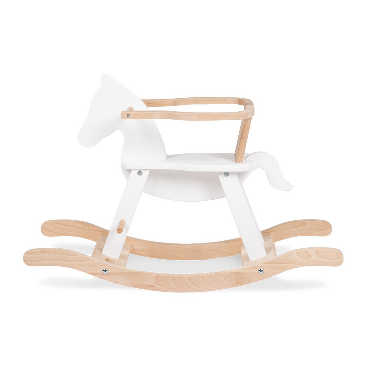 Cheval à bascule 'Pinolino' avec anneau, blanc/naturel