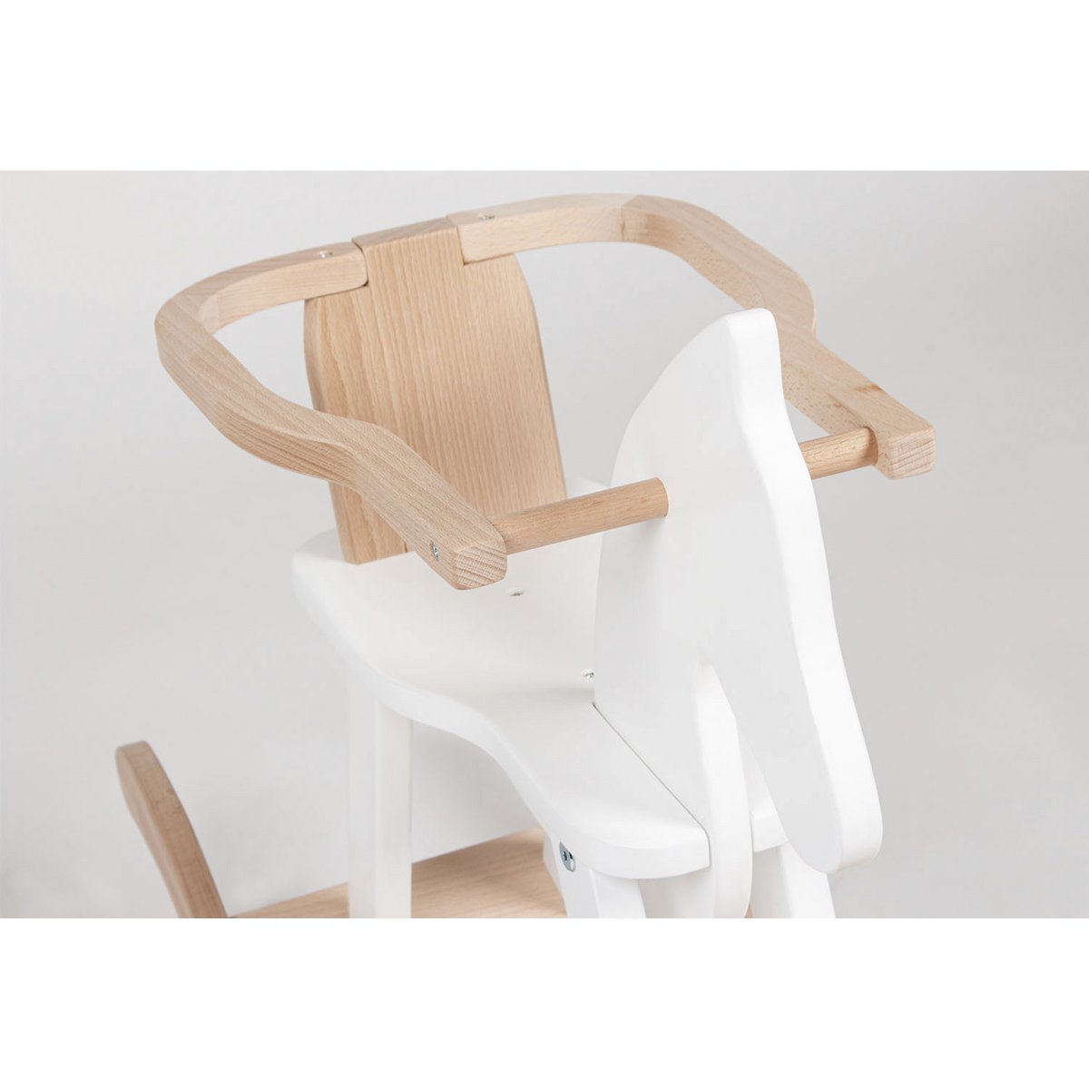 Cheval à bascule 'Pinolino' avec anneau, blanc/naturel