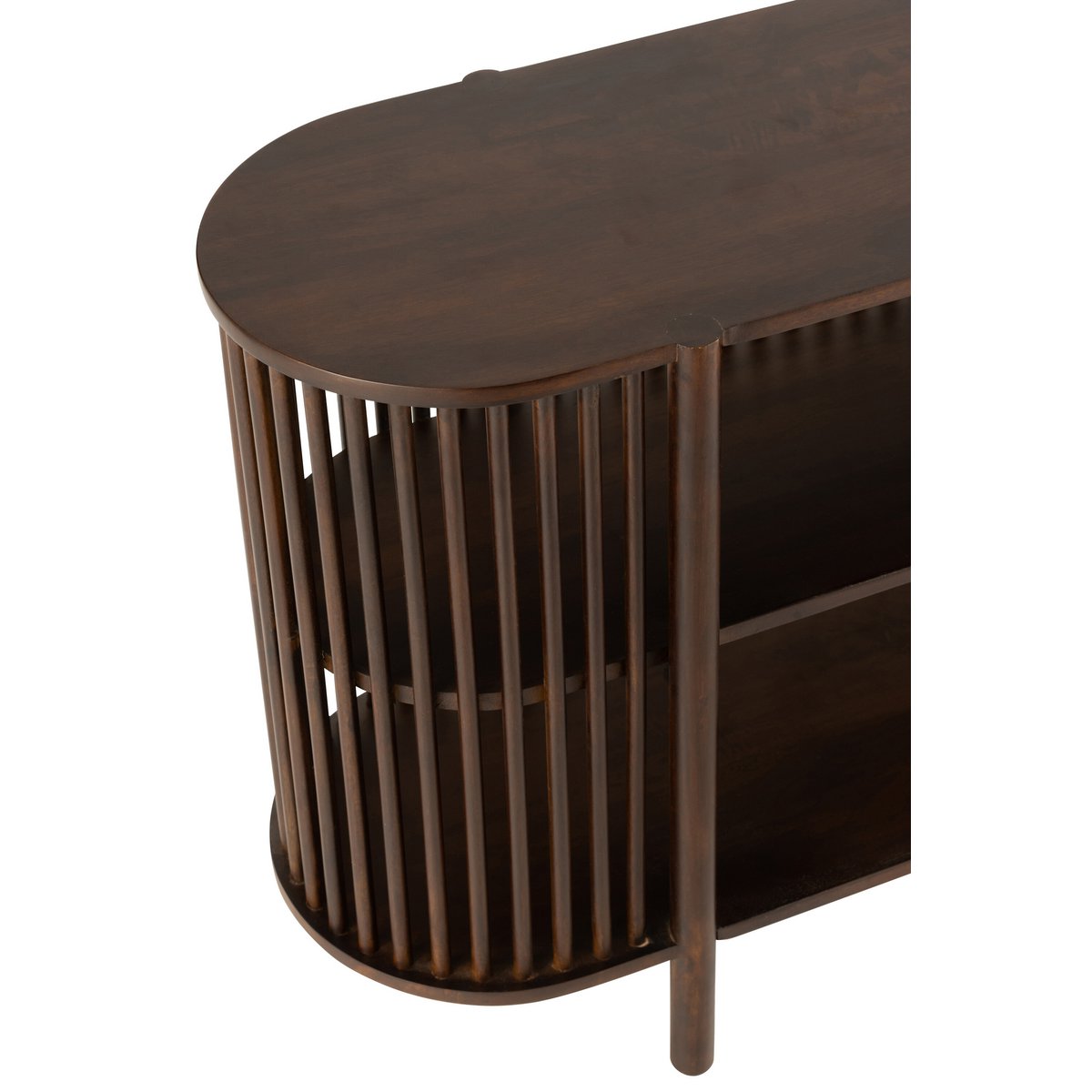 Console J-Line 2 planches Conie en manguier marron foncé