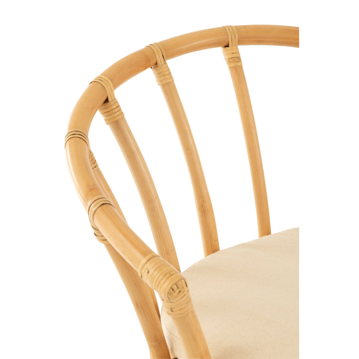 Chaise J-Line + coussin - jute/textile - naturel/blanc