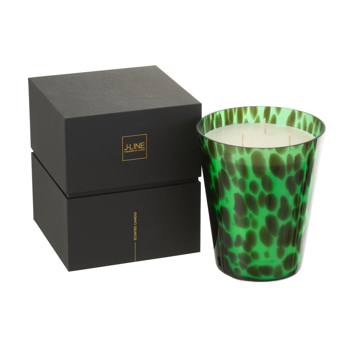 Bougie parfumée J-Line Noa - Bois de santal - verre - go - grande - 95U